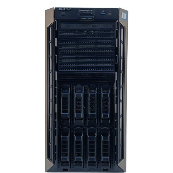 Dell PowerEdge T340 Tower Server with Intel Xeon E-2200 Processor, 64GB DDR4 RAM, and 8 x 3.5" Hot-Pluggable Drive Bays