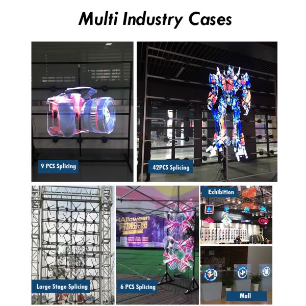 Mini 3D Holographic Projector Fan Splicing Cylindrical Hologram Fan Human Transparent Cabinet Solution Display Equipment
