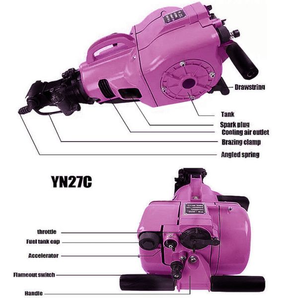 Hydraulic Jack Hammer Portable Small Rock Drill Machine Gasoline Rock Drilling Machine