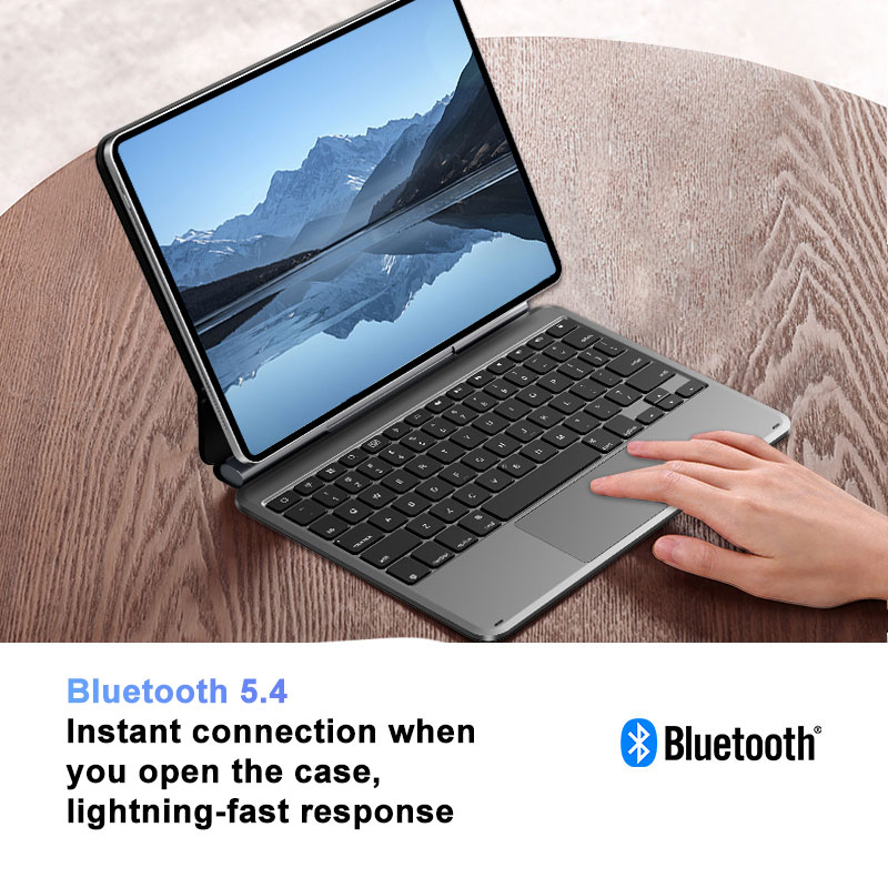 Premium Quality New Scissor-style Wireless Touchpad RGB Backlit USB Type-C Magnetic Keyboard for iPad Air 13" and iPad Pro 12.9"