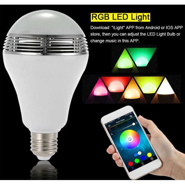 Wireless Color Changing LED Lamp Speaker D80*H135 Mm With Remote Controller