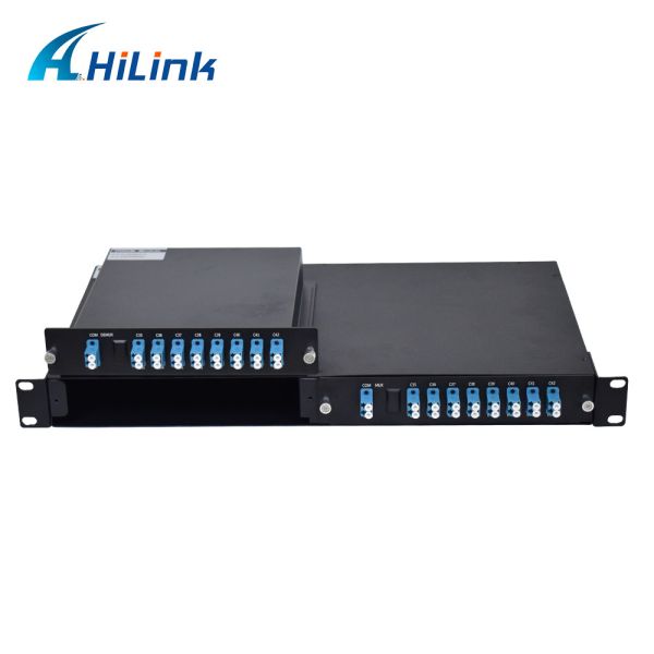 2 Half Sized Slot In 1 Cassette 16CH CWDM Mux Demux 1U LGX LC UPC Connectors