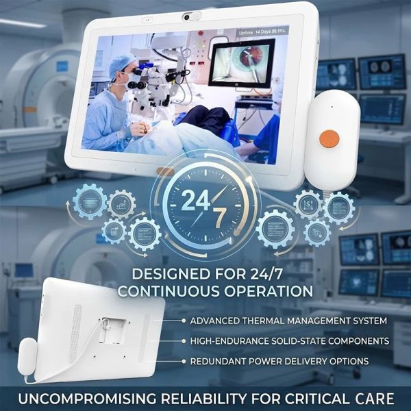 Android Hospital Bedside Tablet with POE and Multi-Point Touch Screen