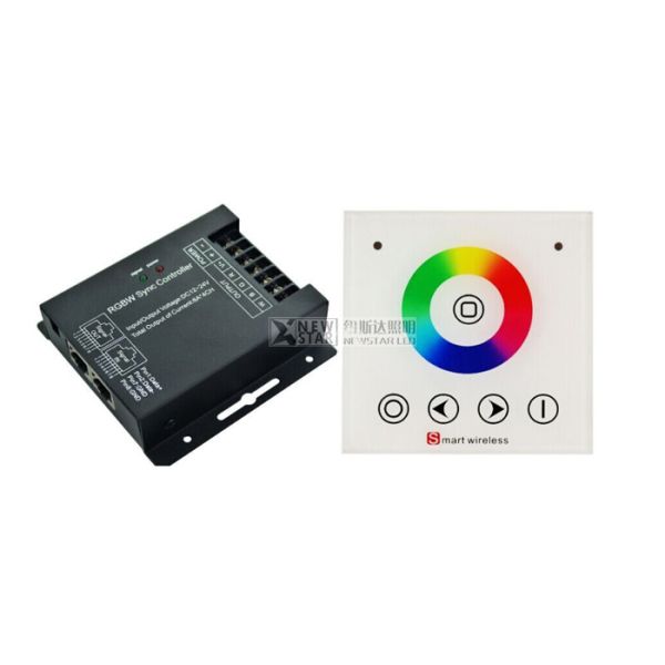 LED RGBW Controller 12V 288W With synchronization RF Wireless Full Touch Wall Panel 24V 576W for rgb led strip
