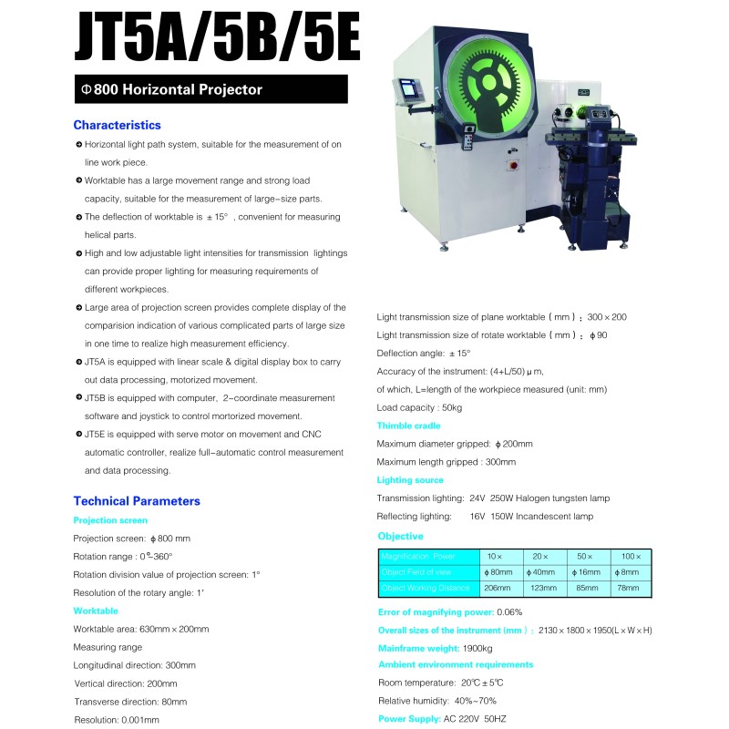 Floor Type Diameter 800mm Large Screen Measuring Profile Projector With Rotary Worktable