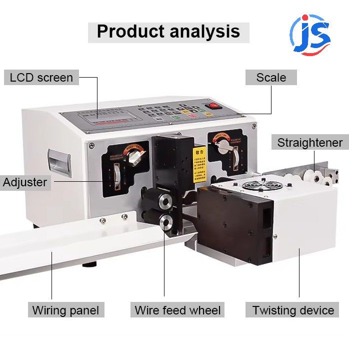 Two Wires Flat Sheathed Cable Jacket Stripping and Inner Cores Stripping Twisting Machine Dual-Head Wire Cut Strip Twist Machine