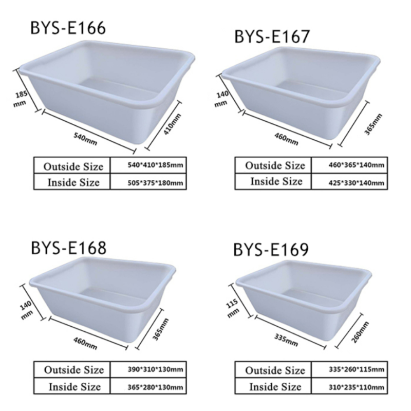 White Thickened Sorting Goods Large Rubber Basin Rectangular Supermarket Plastic White Basin
