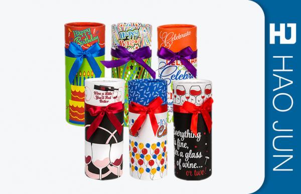 Custom Cardboard Cylinder Tubes Box Glossy Lamination For Tea Package