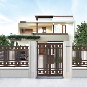 Buy cheap Retractable Swing Sliding Aluminium Louvre Gates Automatic Opening For Home product