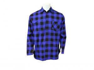 Buy cheap 180G 100% Cotton Flannel Checked Shirt Off White &amp; Gray Color product