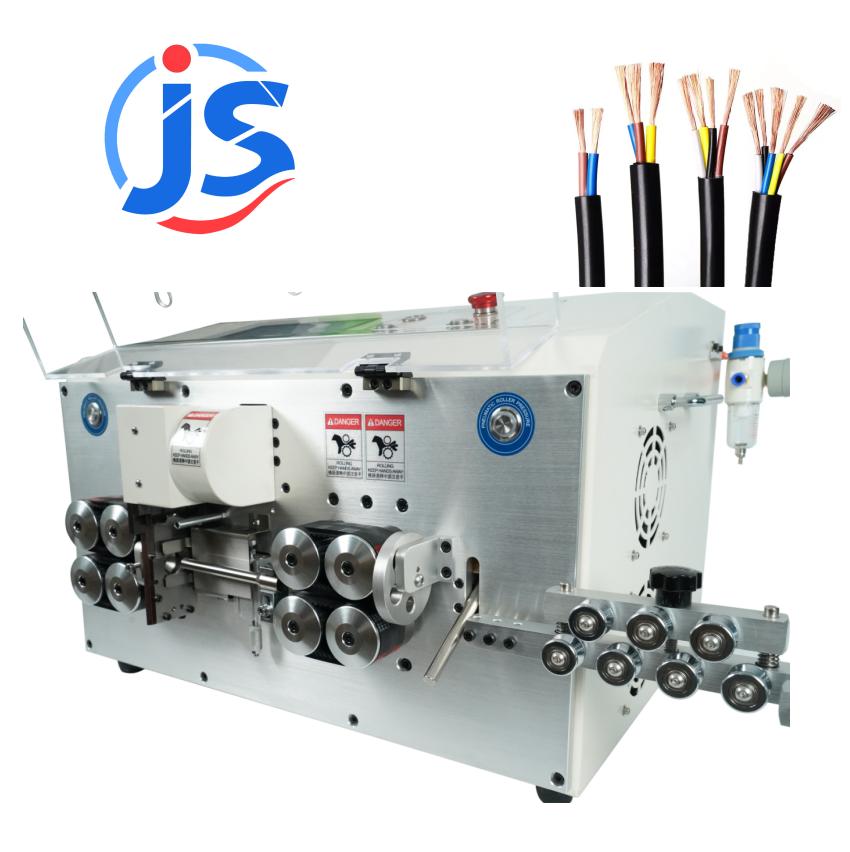 Automatic Round Sheathed Cable Stripping Machine with Touch Screen and Motorized Roller Lifting