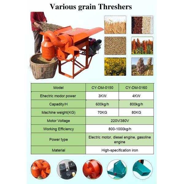 Multifunctional Thresher Purable Grain Separator Machine For Crop Processing Use