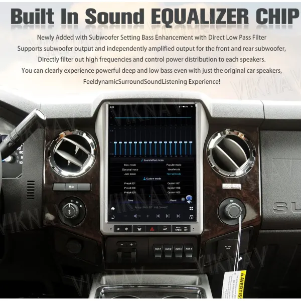 Viknav 12.1Inch Android Touch Screen Car Radio Ford F250 2013 2014 Carplay Auto Stereo Aftermarket Head Unit Video Player