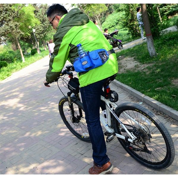 Polyester Adjustable Spandex Running Belt Pouch Pockets With Water Holder