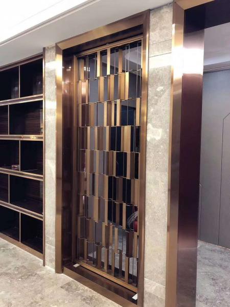 Metal screen golden color shinny reflective screen partition panel for wall dividers or door parititons