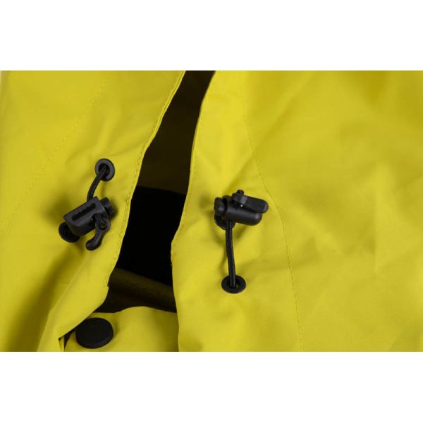High-Visibility Lime Yellow Waterproof Windproof Hooded Jacket with Detachable Fleece Inner
