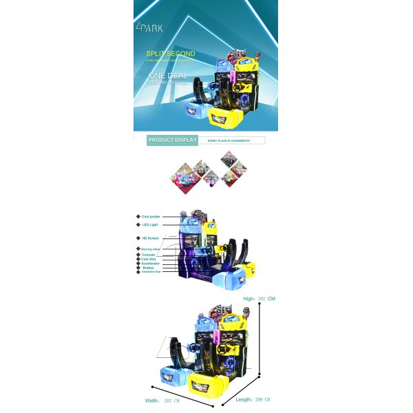 42 Inch Split Second Racing Car Simulator Game Machine For Street Competition