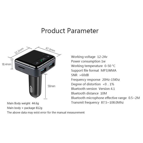 V3.0 Car Stereo Bluetooth Adapter Support Mobile Phone APP Operation