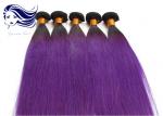 20 Inch Purple Brazilian Straight Hair Weave Ombre Color For Brunettes
