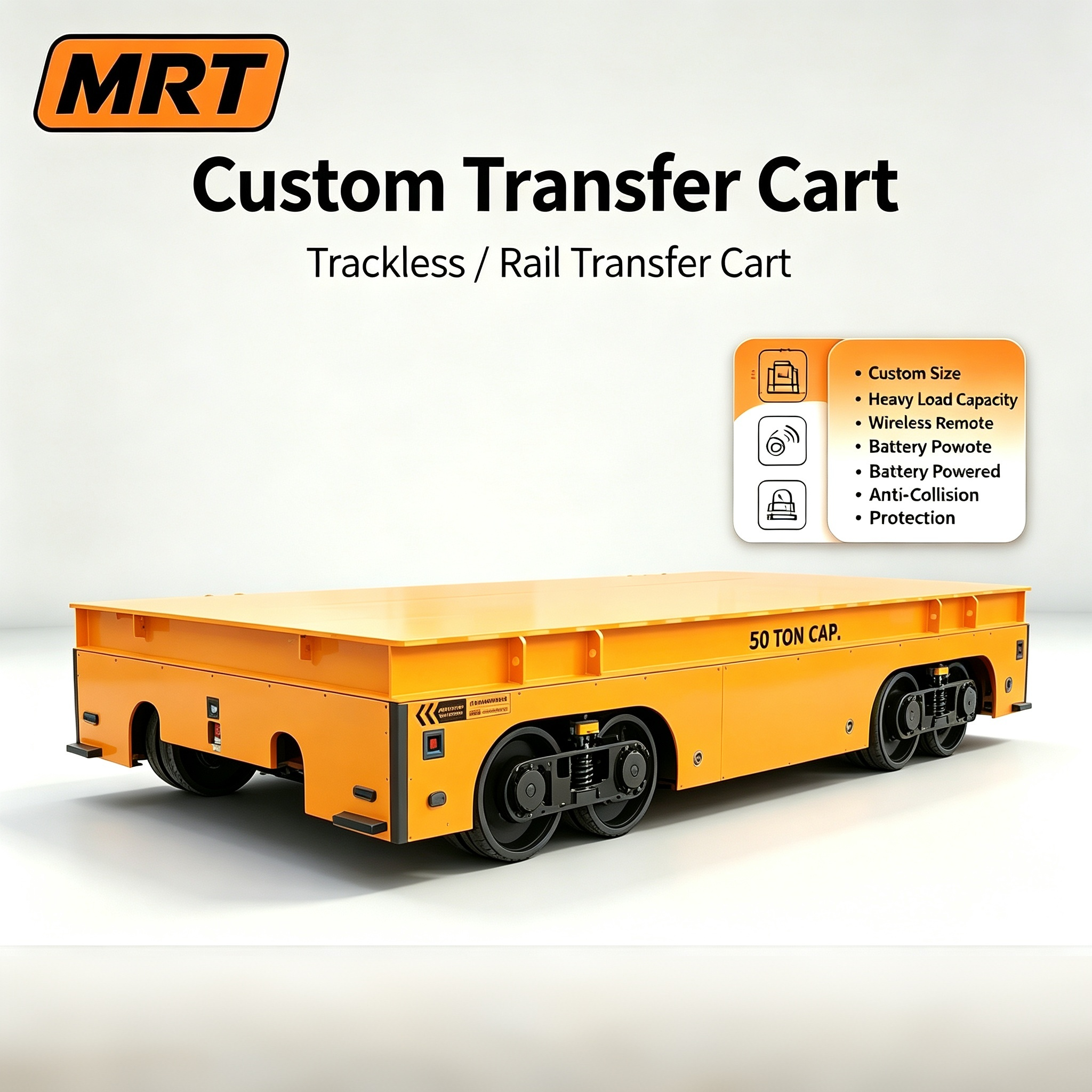 Customizable Trackless Transfer Cart Robust Rubber Wheel Transfer Cart For Various Industrial Material Transportation Scenarios