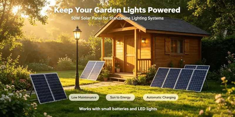 50W High‑Efficiency Solar Panel 700V System Voltage Rating Safe Off‑Grid Power