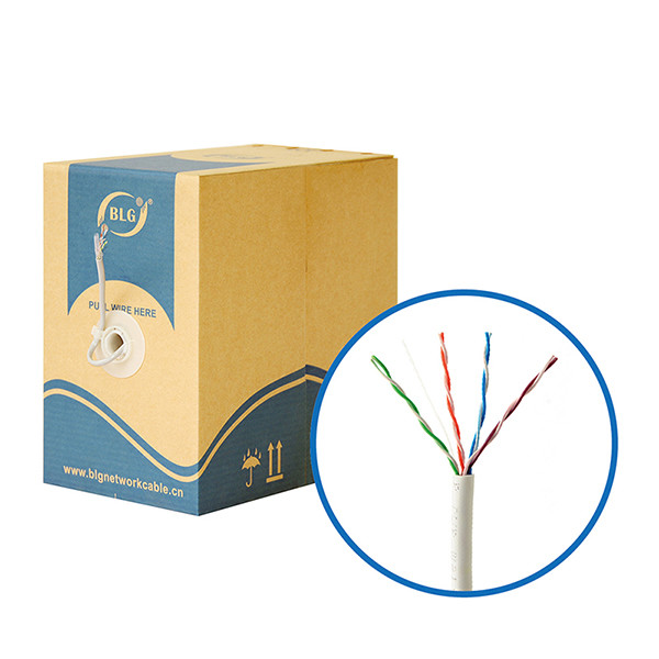 White Ethernet Lan Cable 28 / 26 / 24AWG For Network / Tele - Communication