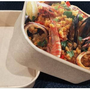Eco Friendly Leak Proof Stackable Disposable Paper Bowl - Rectangular Lidded