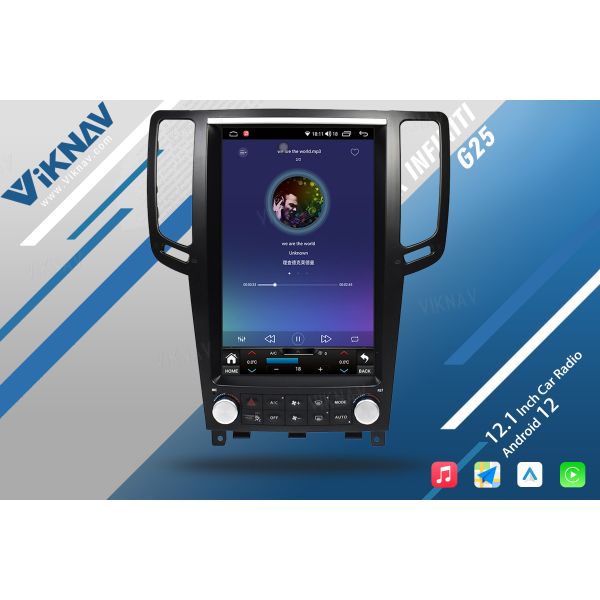 2004-2013 G25 G37 Infiniti Head Unit Car Aftermarket Stereo System 12.1 Inch