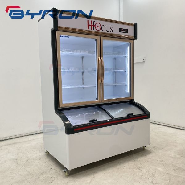 Vertical Triple Door Display Freezer Convenience Store Coolers Adjustable