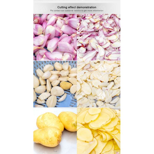 Industrial Garlic Vegetable Processing Machine 0.375KW Automatic Cutting Machine