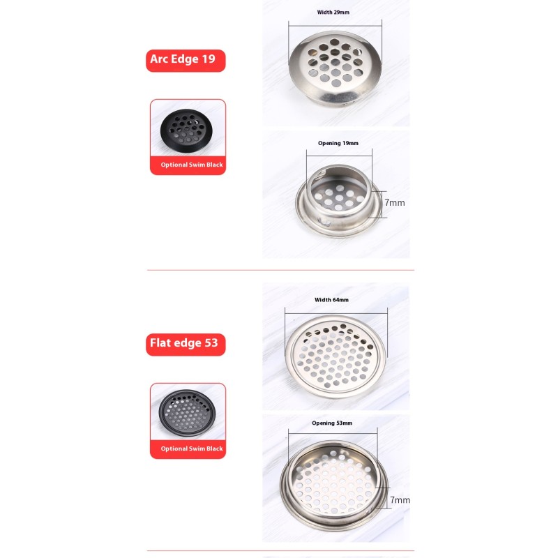 Double-Sided Stainless Steel Durable Modern Design Ventilation Mesh Plug for Living Room Wardrobe Cabinet Exhaust Ventilation