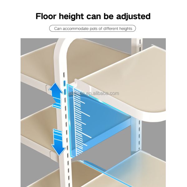 3-tier Standing Double Row Removable Display Storage Board Shelf Rack for Bathroom Kitchen Living Room Office Organizer Holder