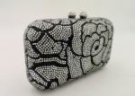 Flower Pattern Small Rhinestone Evening Bags Hard Case With Hot Fix Crystal