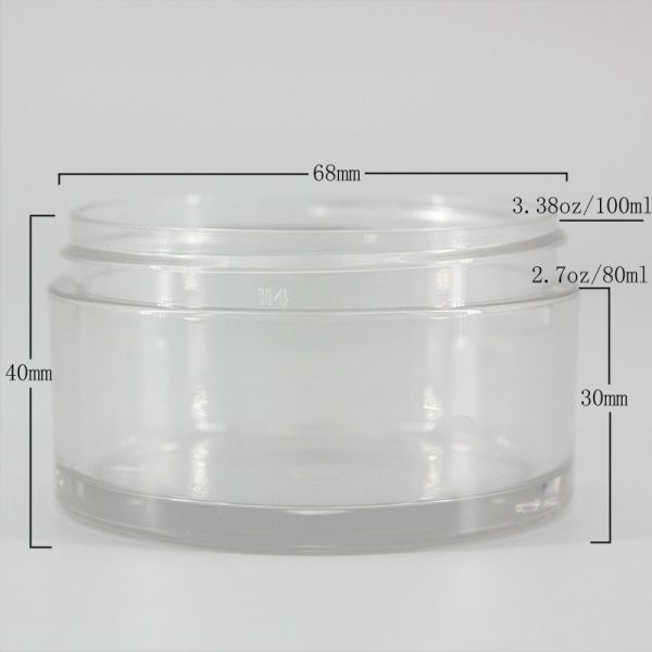 PET Plastic 60g 2.7oz Clear Cosmetic Jars
