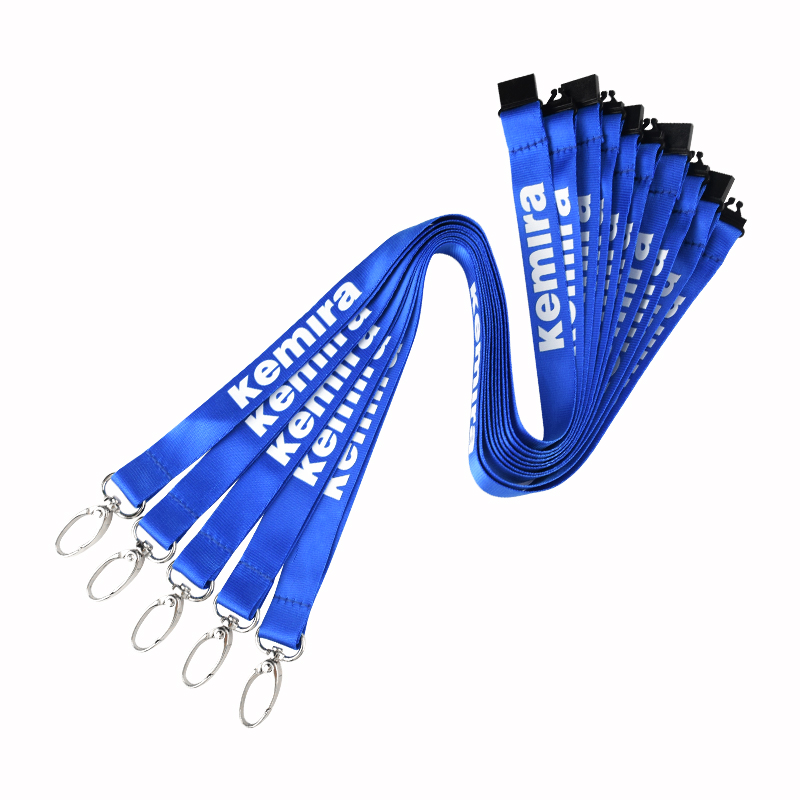 8" Office Polyester Safety Buckle Lanyard String Silk Printing Custom Logo