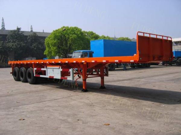 40ft container carry flatbed truck trailer Air suspension super single tire for Tanzania
