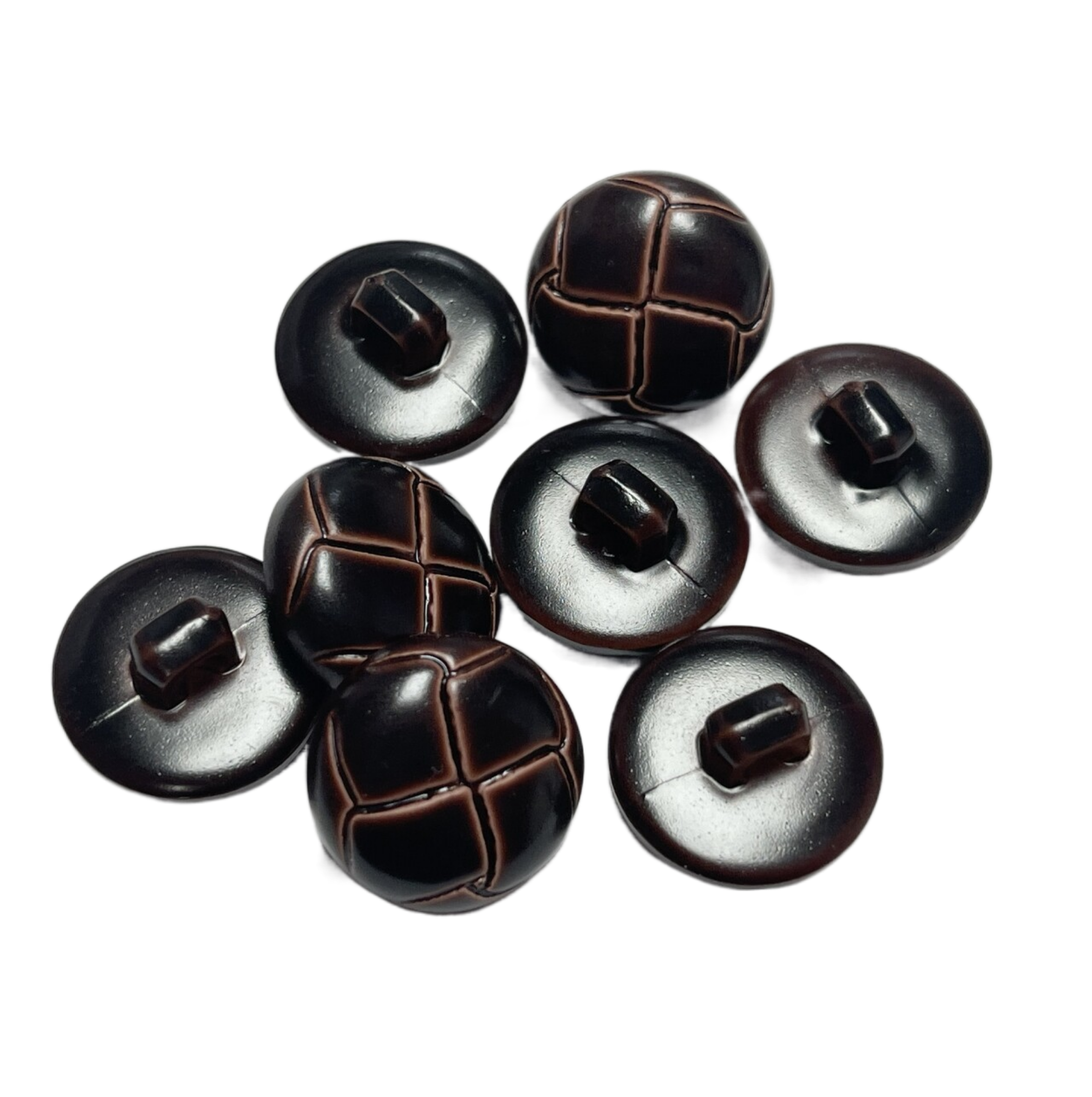 Polyester Loop Imitation Leather Buttons With Shank Customized Color Semi Shiny