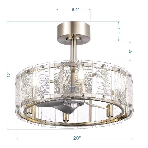 SENKAI Modern Luxury Crystal Chandelier Round Led Ceiling Light For Bedroom Lamp Ceiling Fan With Light