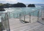 Modern Stainless Steel Glass Balcony Railings , Clear Laminated Glass Railing
