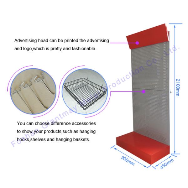Professional Accessories Display Pegboards Stand Metal Tool Rack