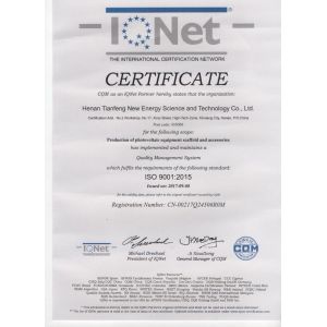 Henan Tianfon New Energy Tech. Co., Ltd Certifications