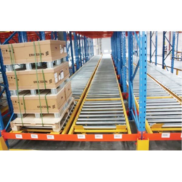 B43 Warehouse Storage Gravity Pallet Racking System Carton Flow Roller Rack Live Pallet Rack