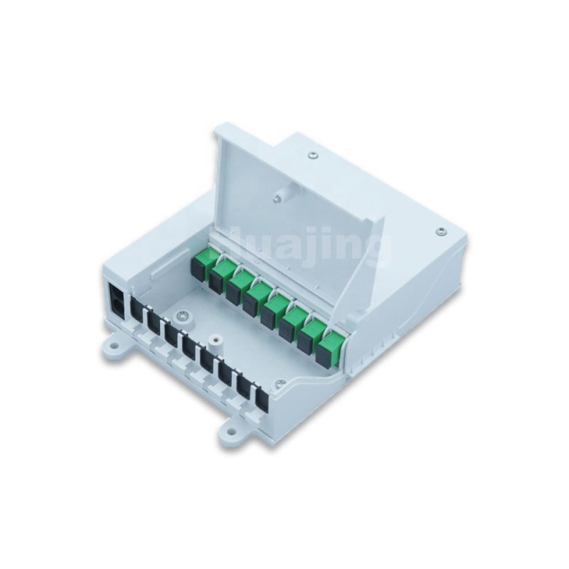 Compact Fiber Optic FTTH Splitter Box 1:8 Wall Mounting With 1 Cable Inlet