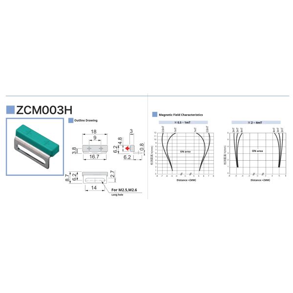 ZCM002H RoHS2 Compliant High Accuracy Positioning Composite Magnet Sensor Specialized for CNC Machines
