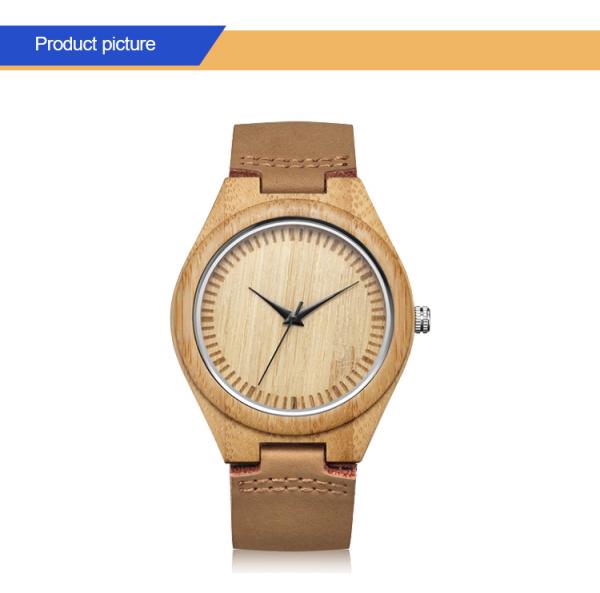 Classical Wood Dial Retro Wood Leather Watch With Quartz Movement
