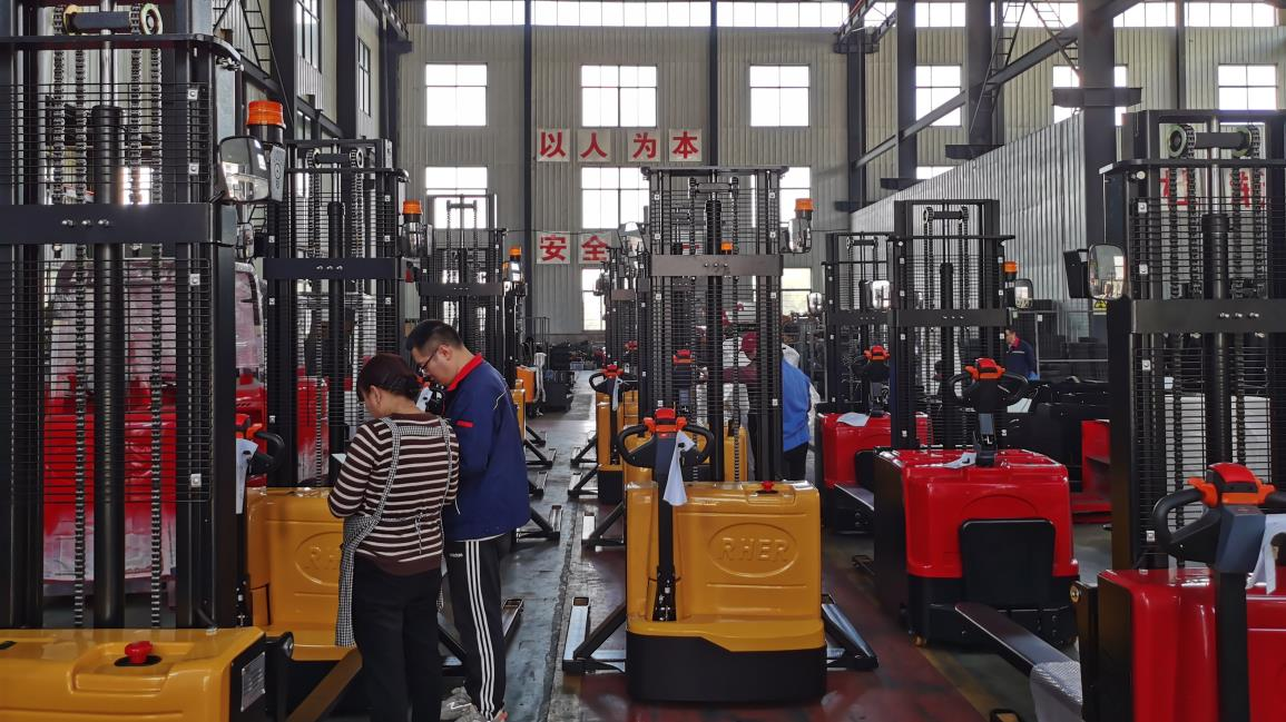 3.5 Meter 1.5 Ton Electric Stacker Forklift AC Motor Pallet Stacker