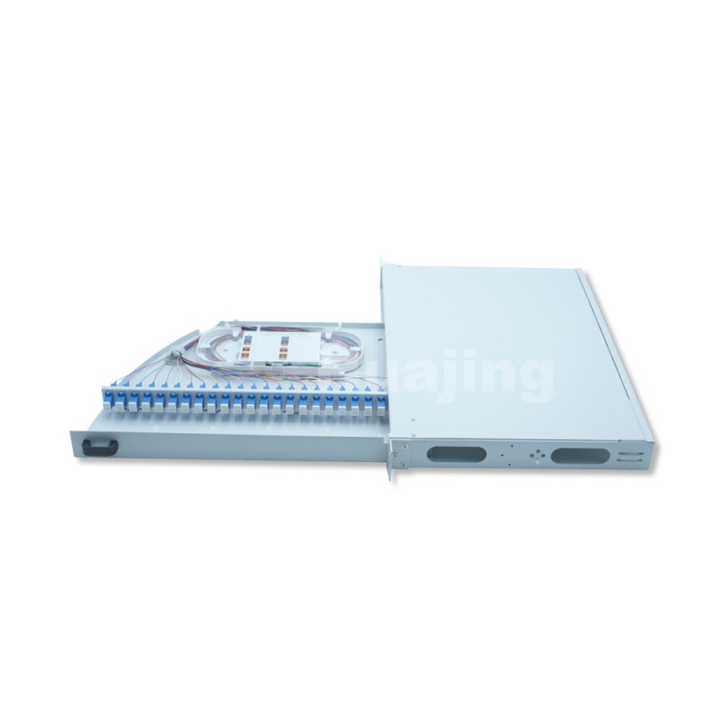 Plastic Handle Rack Mount Fiber Termination Box Rotary Drawing Type 24 Cores