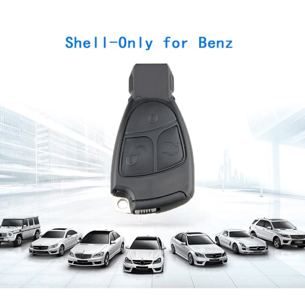 3 Buttons Keyless Remote Key Fob Shell Replacement With Insert Blade For Mercedes Benz