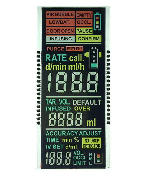 Front view of Mini 7 Segment LCD Display Module in operation