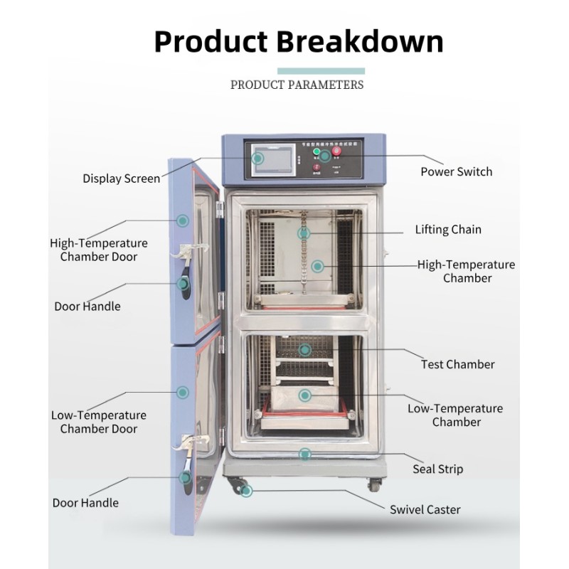 Dual-Zone Environmental Climate Simulation Test Machine Automatic Thermal Shock Testing Equipment